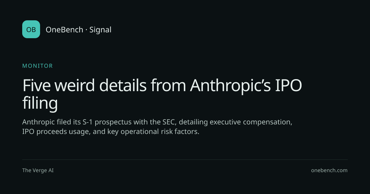 Five weird details from Anthropic’s IPO filing